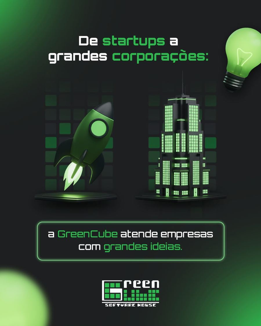 Post da GreenCube: de startups a grandes corporações, um foguete e um prédio verdes em 3D